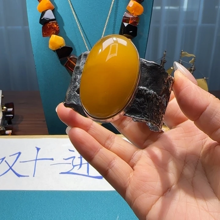 琥珀未镶嵌手链波兰设计款琥珀蜜蜡