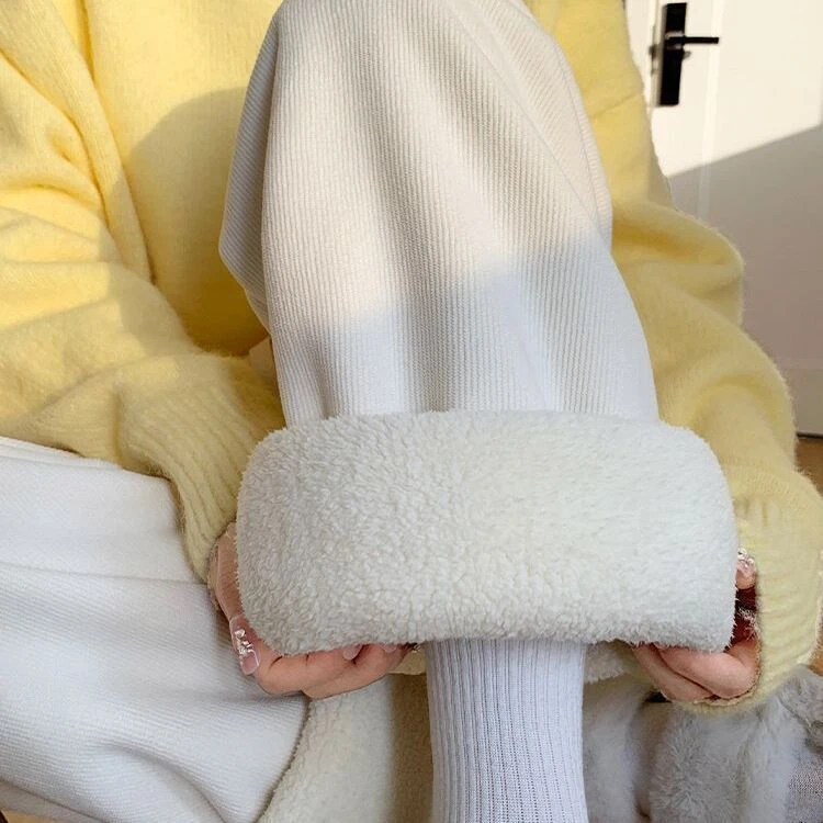 巨厚羊羔绒女小个子秋冬2025灯芯绒宽松垂感休闲保暖加厚加绒裤子