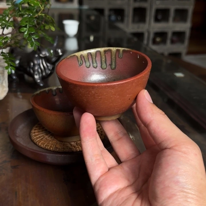 建水紫陶柴烧茶具主人杯