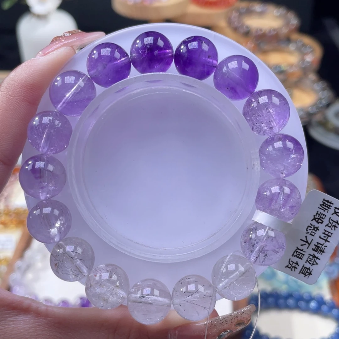 水晶手串未镶嵌紫超七