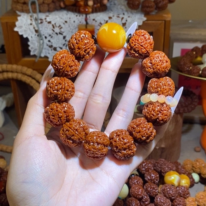 手串金刚菩提225玉华满肉花蜜彩环一物