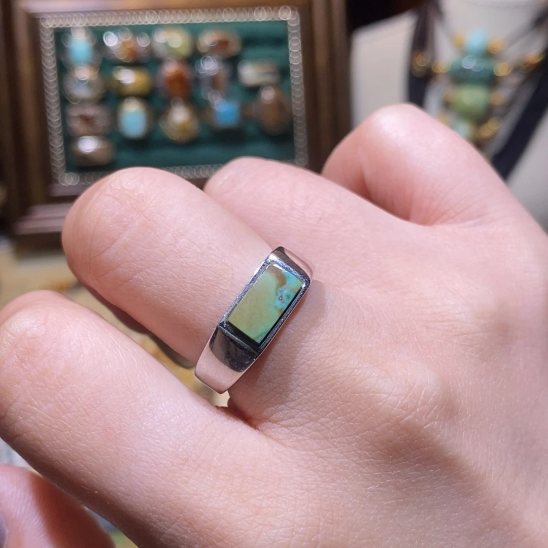 绿松石银S925镶嵌戒指戒指