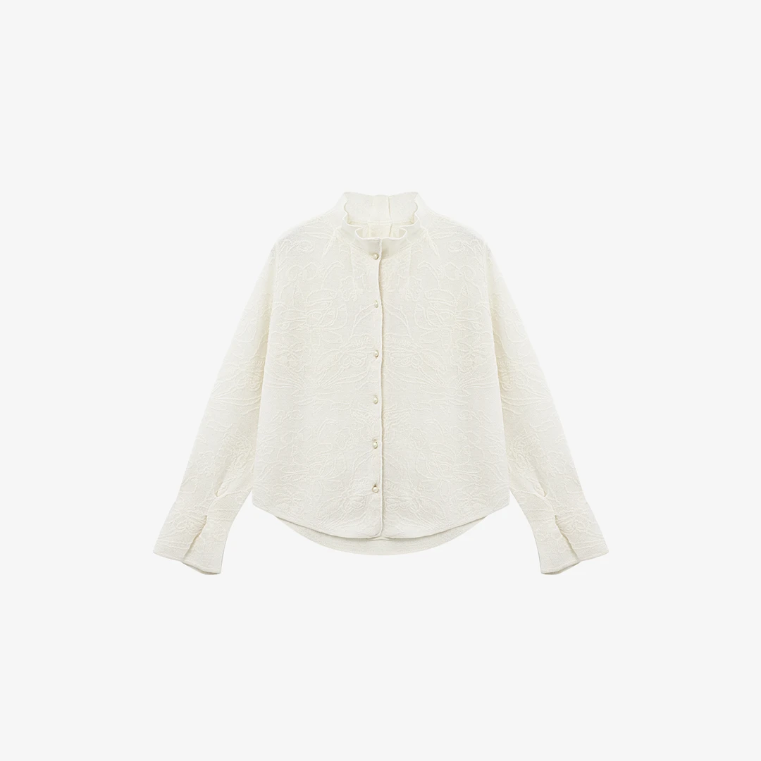 绵羊毛衬衫小香风气质长袖时尚休闲百搭复古针织衫---JKK001454