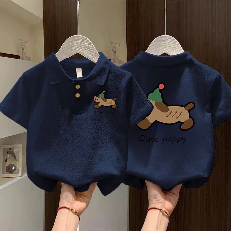 男童Polo衫新款短袖白色儿童夏季纯棉t恤宝宝潮酷女童体恤上衣韩T