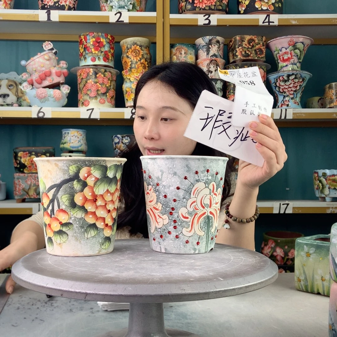陶景德镇手工花盆958