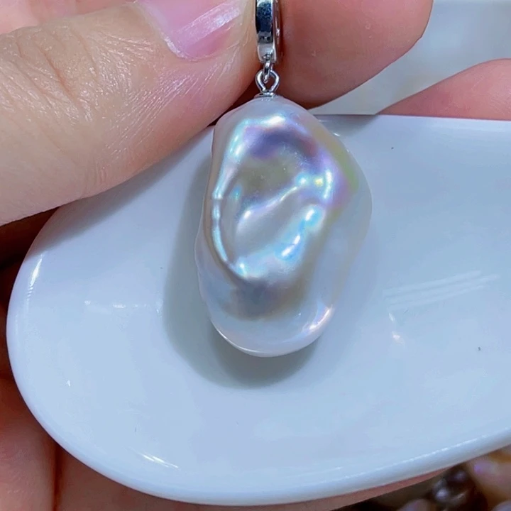 淡水珍珠银S925镶嵌颈饰