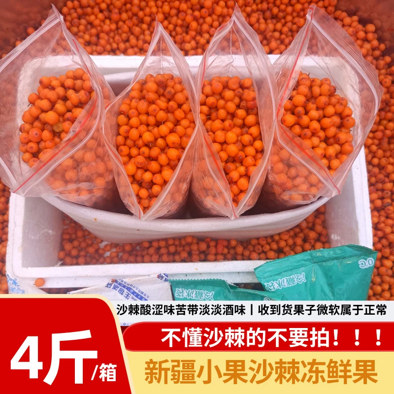 新疆塔城170团沙棘鲜果有机小果沙棘冻鲜果 京东冷链运输 2KG/箱