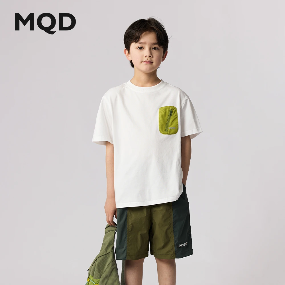 MQD短袖+短裤套装儿童夏季花色短袖百搭T宽松休闲夏季街头中大