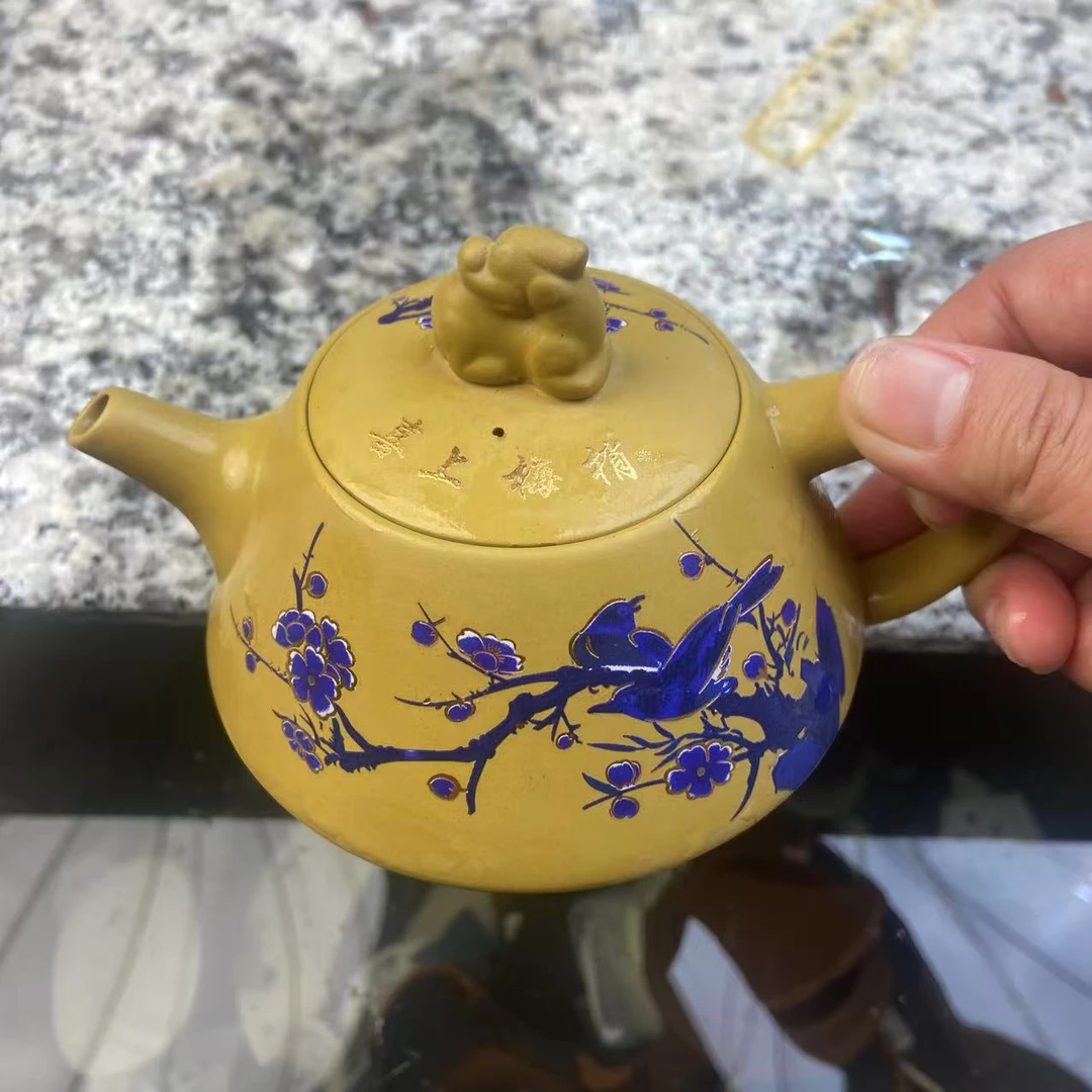 【闪购商品】黄金段泥喜上梅梢变色石瓢壶
