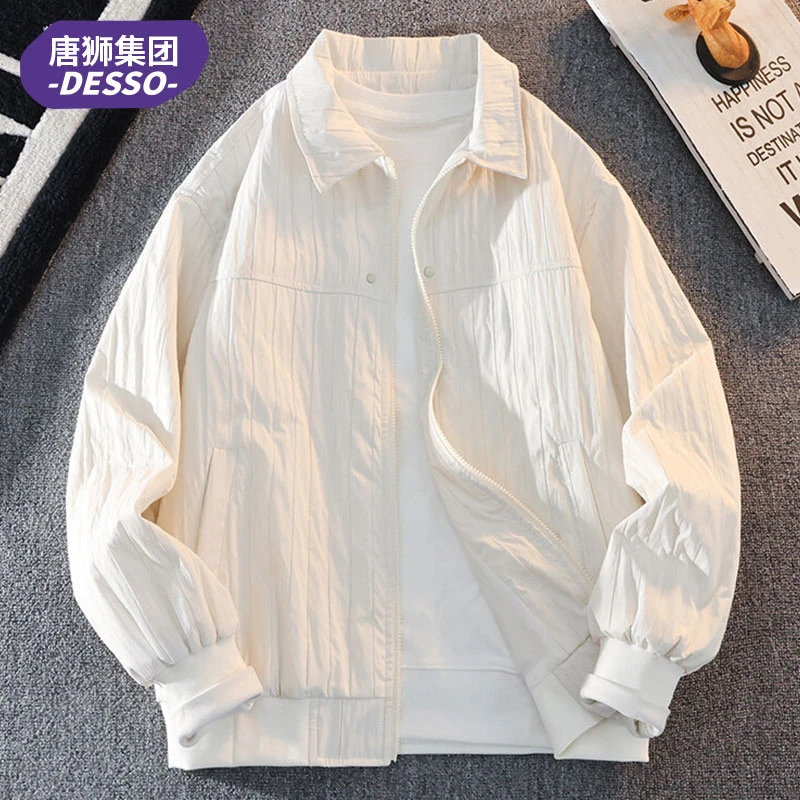 唐狮集团DESSO2024年春秋季外套男高级褶皱肌理薄款春装上衣夹克