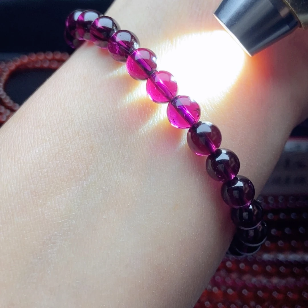 未镶嵌手链石榴石7冷紫