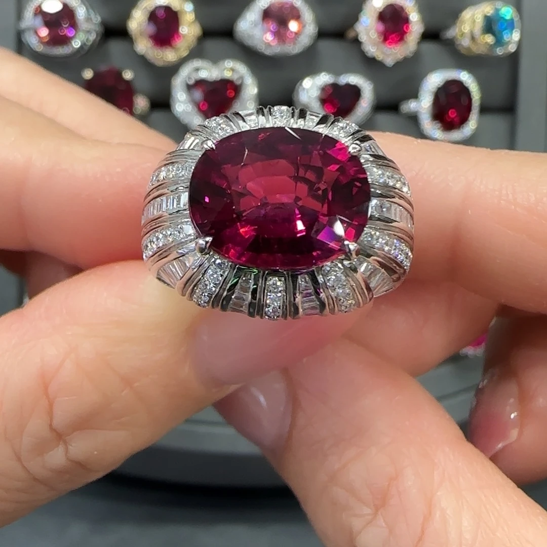 18K金镶嵌戒指碧玺5.35ct