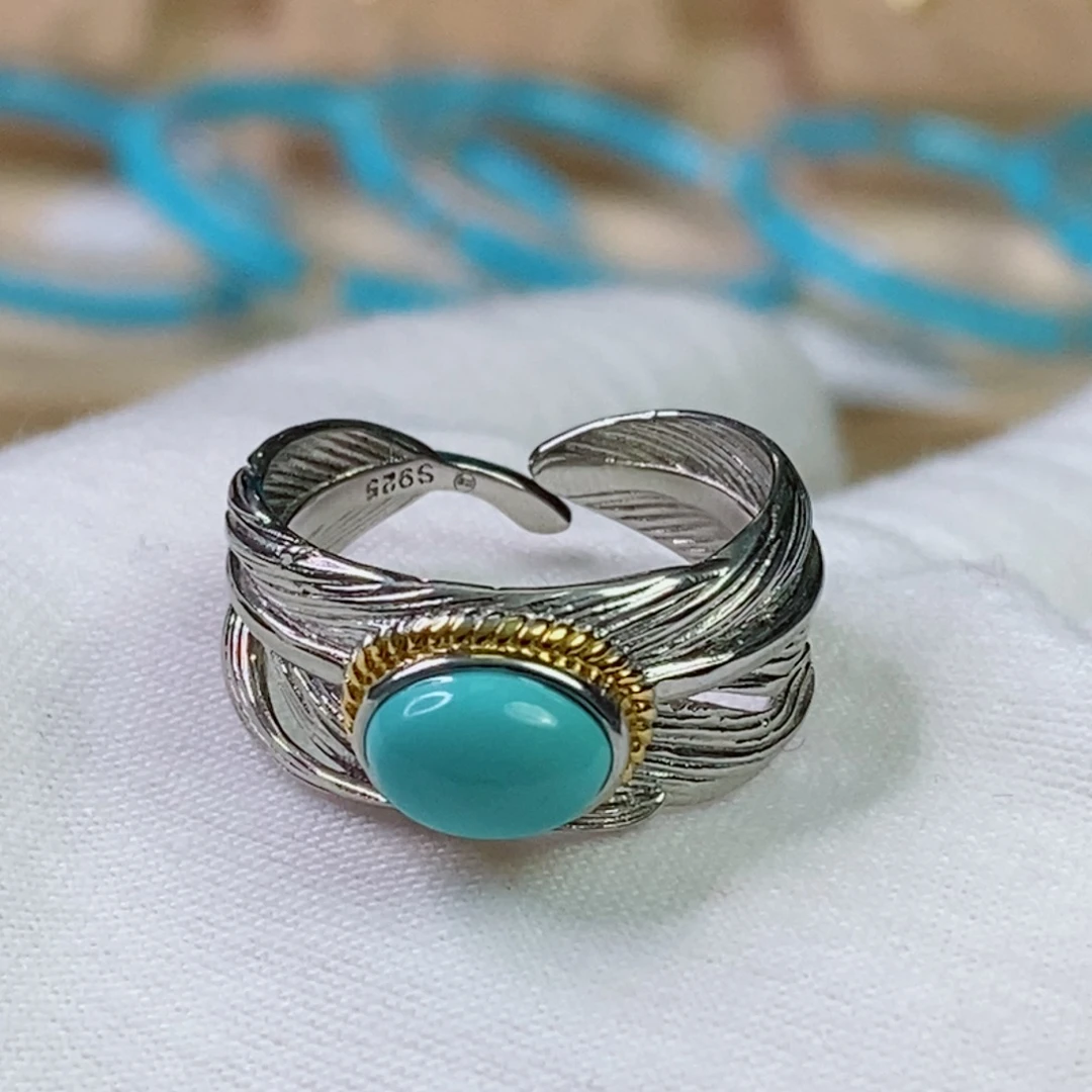 绿松石银S925镶嵌珠宝奇石