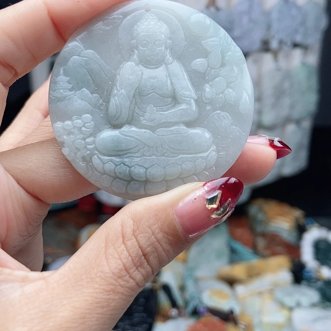 翡翠颈饰14K金镶嵌翡翠