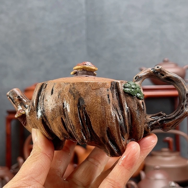 紫砂茶壶^*^灵芝树zha段泥