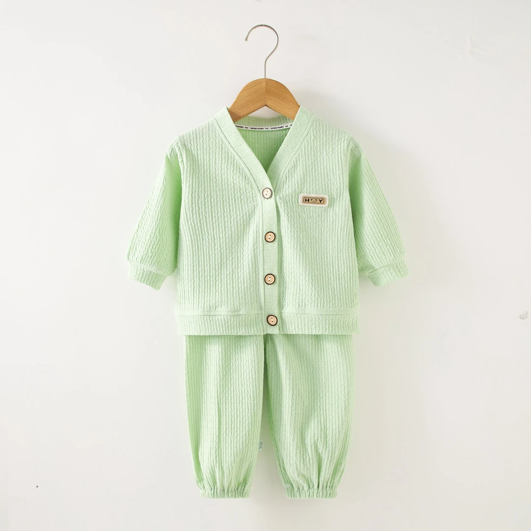 吸汗家居服休闲风卡通风夏季透气女童开衫短裤家居服套装休闲