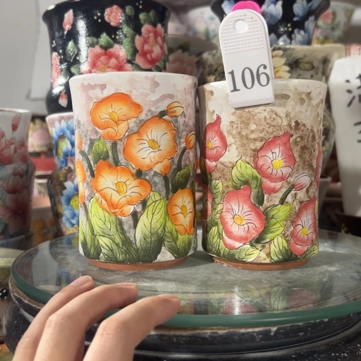 景德镇手绘花盆满38包邮偏远地区除外