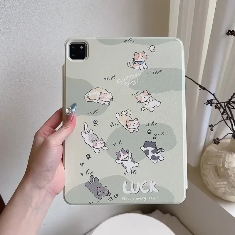 【草地猫咪】适用OPPOPad4Pro平板保护套3+y折pad3防摔一加Pad2Pro