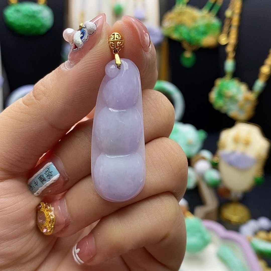 翡翠颈饰18K金镶嵌天然