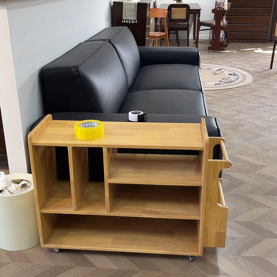 木实木原木色茶水柜边几