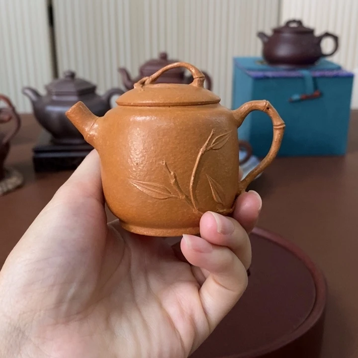 茶壶紫砂竹节小花器紫砂壶黄金段