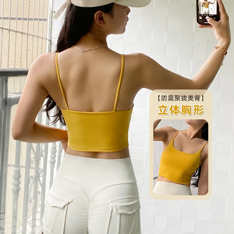 吊带背心内衣女抹胸防走光运动背心胸罩夏季裹胸薄款美背一体文胸