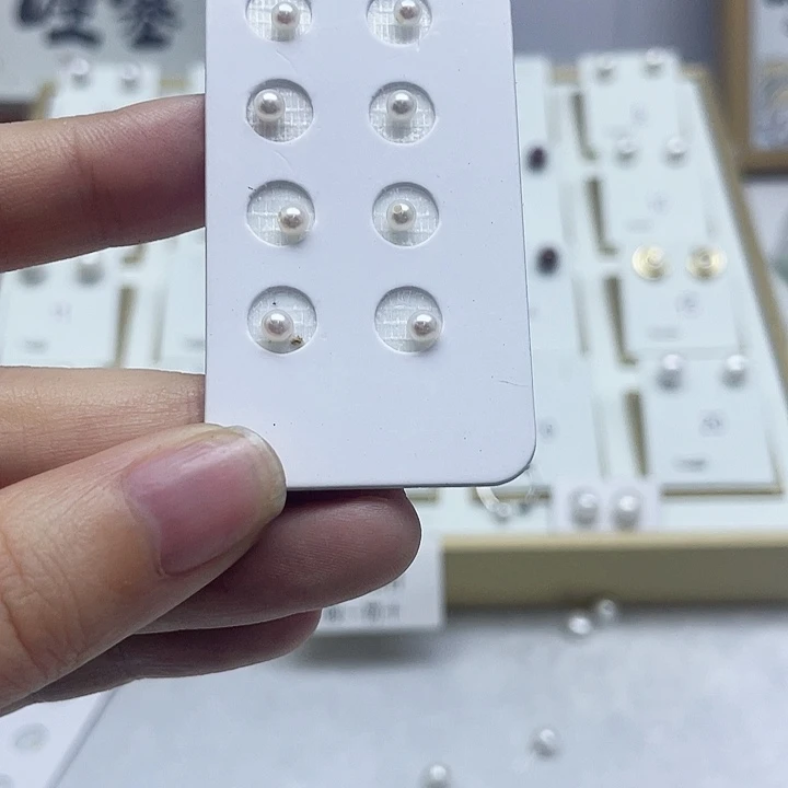 淡水珍珠耳饰银S925镶嵌简****9