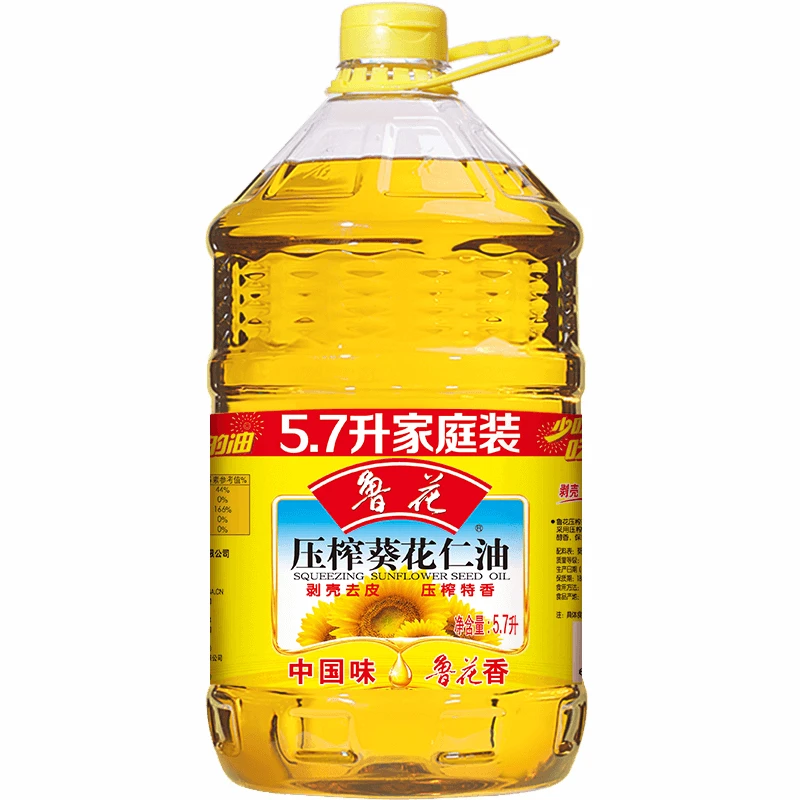 鲁花压榨葵花仁油5.7L物理压榨家用食用油剥壳去皮葵香浓郁营养