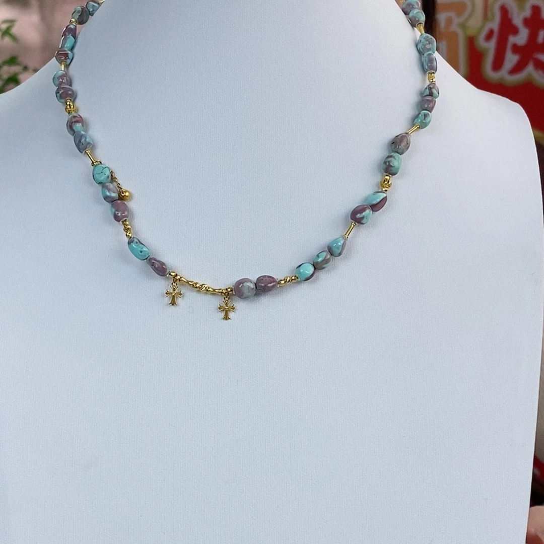 绿松石珠宝奇石18K金镶嵌