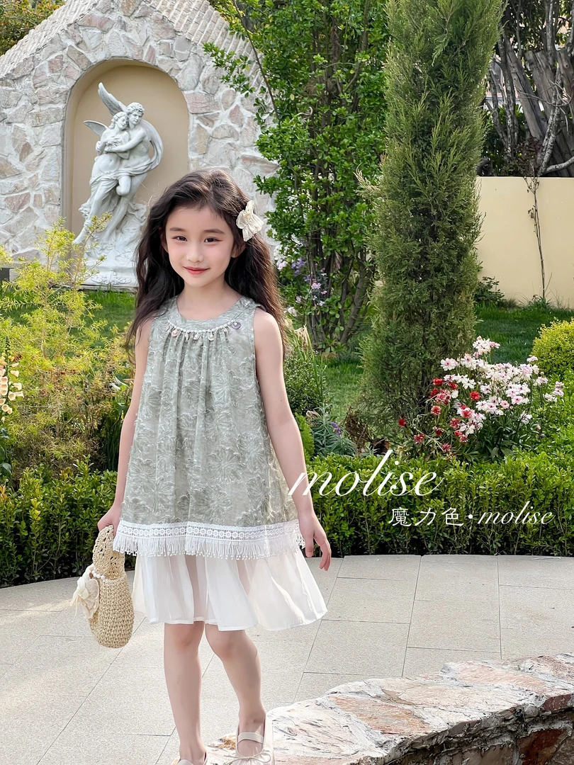 流苏吊带裙儿童海边度假衣服女童连衣裙夏款2025独特漂亮裙子儿童