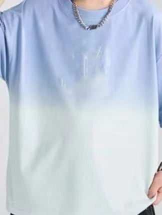 308-7-1蓝色渐变短袖