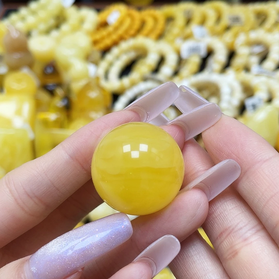 琥珀未镶嵌裸石圆珠25.6mm