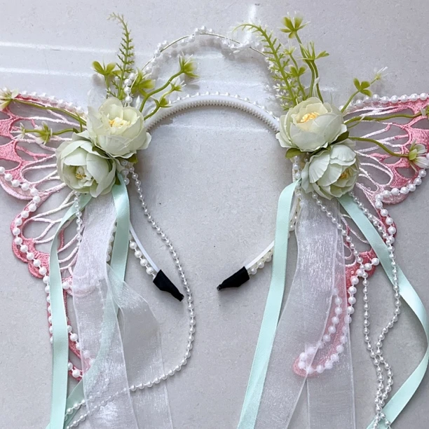 D311粉色翅膀发箍