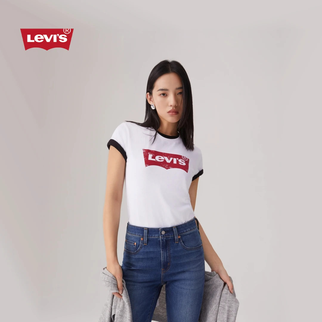 Levi's李维斯25年夏季新款女士经典红LOGO印花短袖T恤002A4