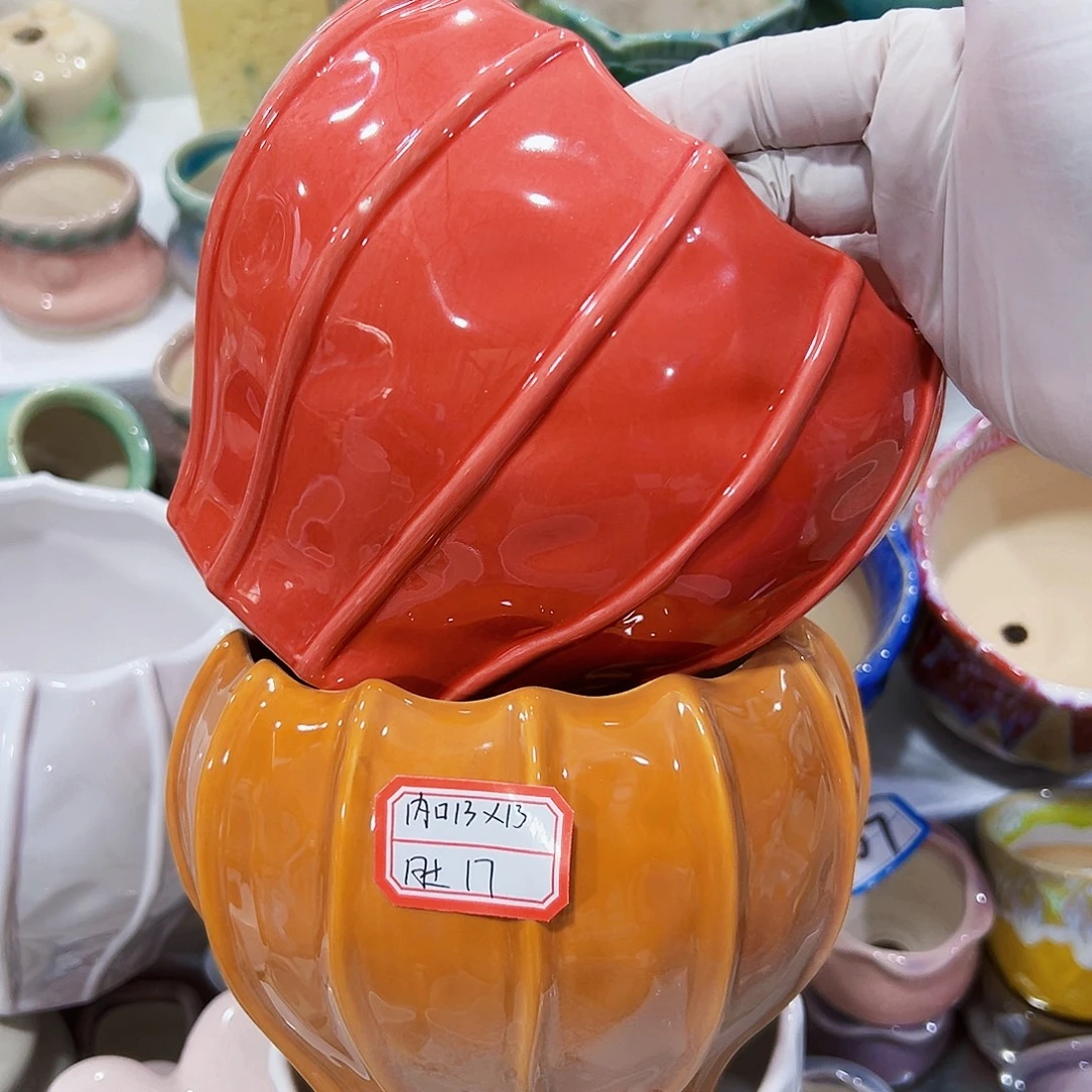 有孔外贸尾单陶瓷花盆凑单18米包邮