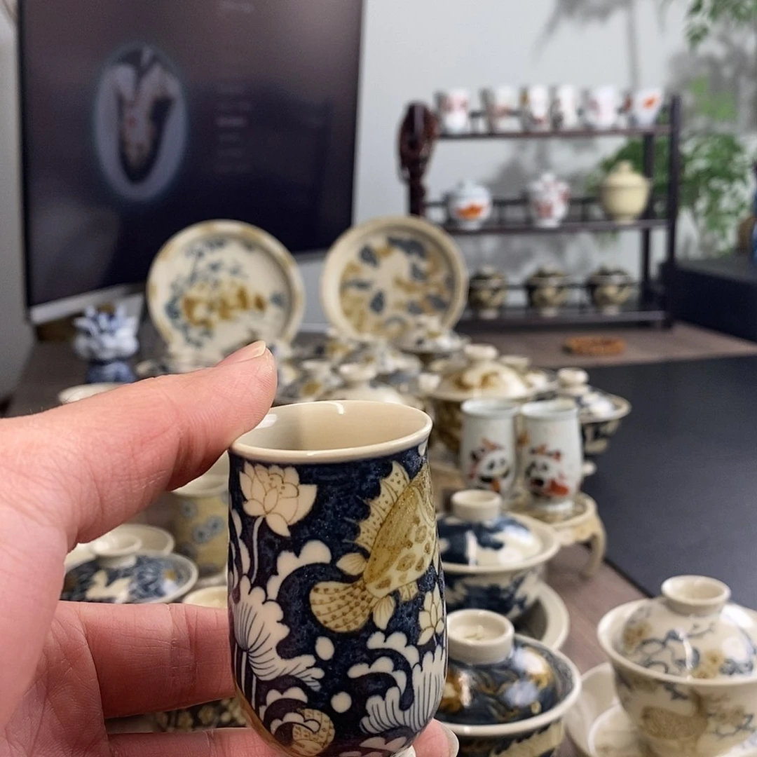 盖碗清**轩景德镇手工手绘茶具