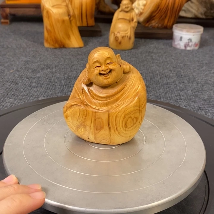 柏木（崖柏）崖柏弥勒佛摆件根雕工艺品