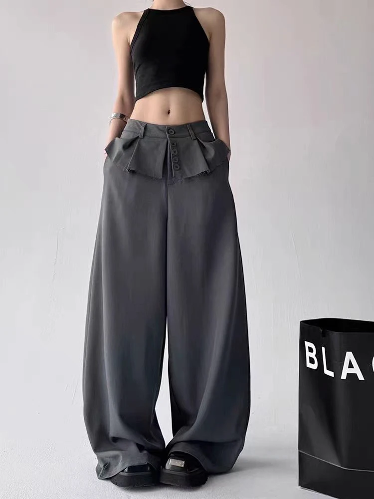 2025春季新款屁帘西装阔腿拖地裤时髦精推荐百搭显瘦