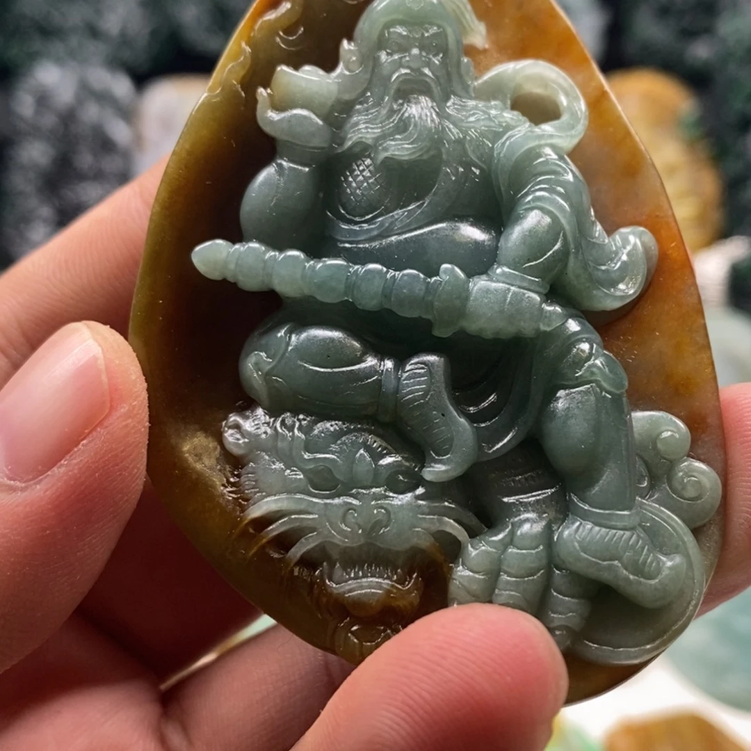未镶嵌定制翡翠天然翡翠A货赵公明