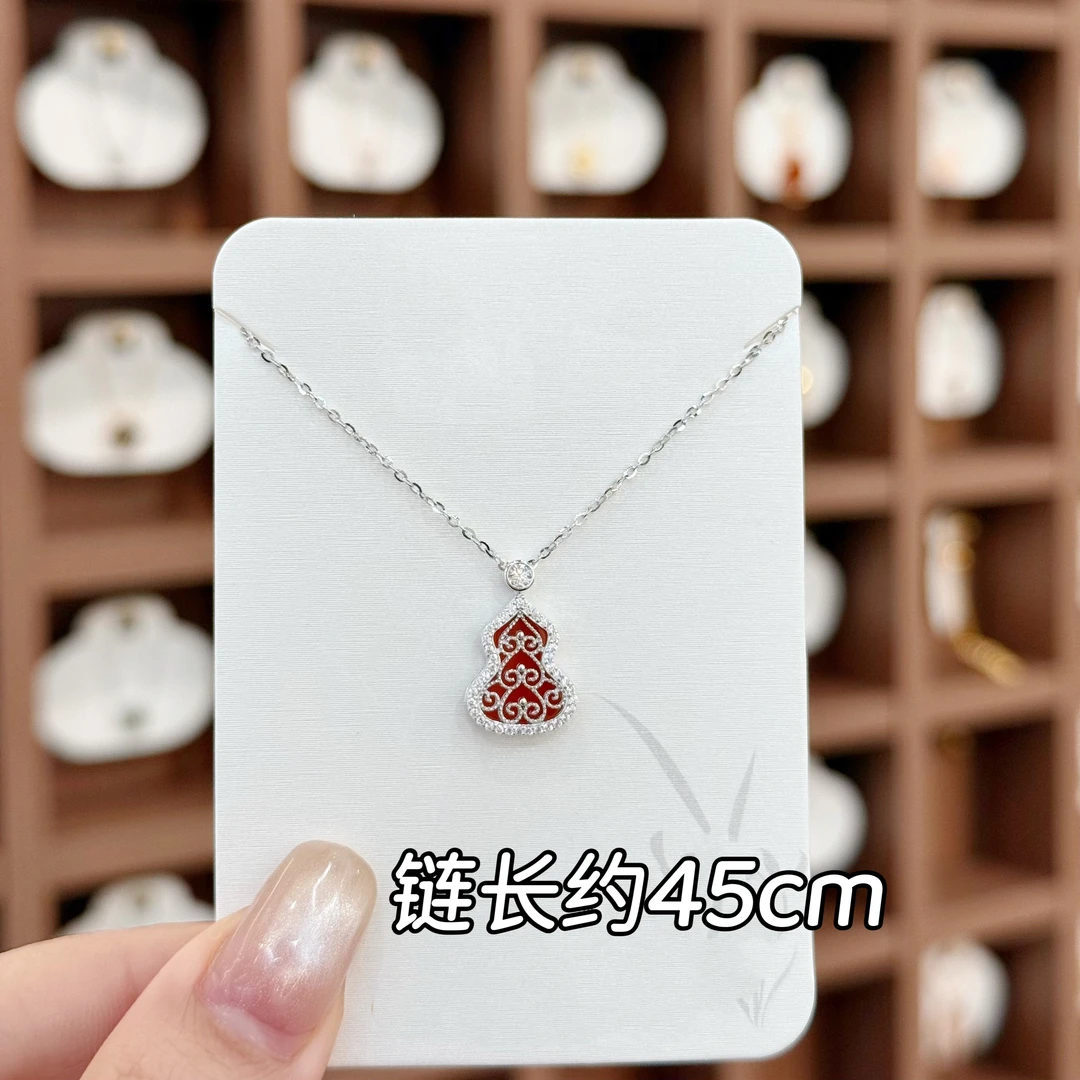 坠链均925银莫桑石 XL-480轻奢小众设计感纯银莫桑葫芦锁骨链