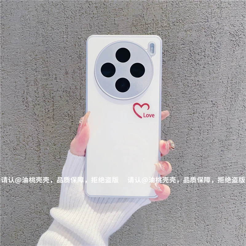 （vivoX100系列）金属漆玻璃壳适用vivoX100/ vivoX100Pro手机壳潮