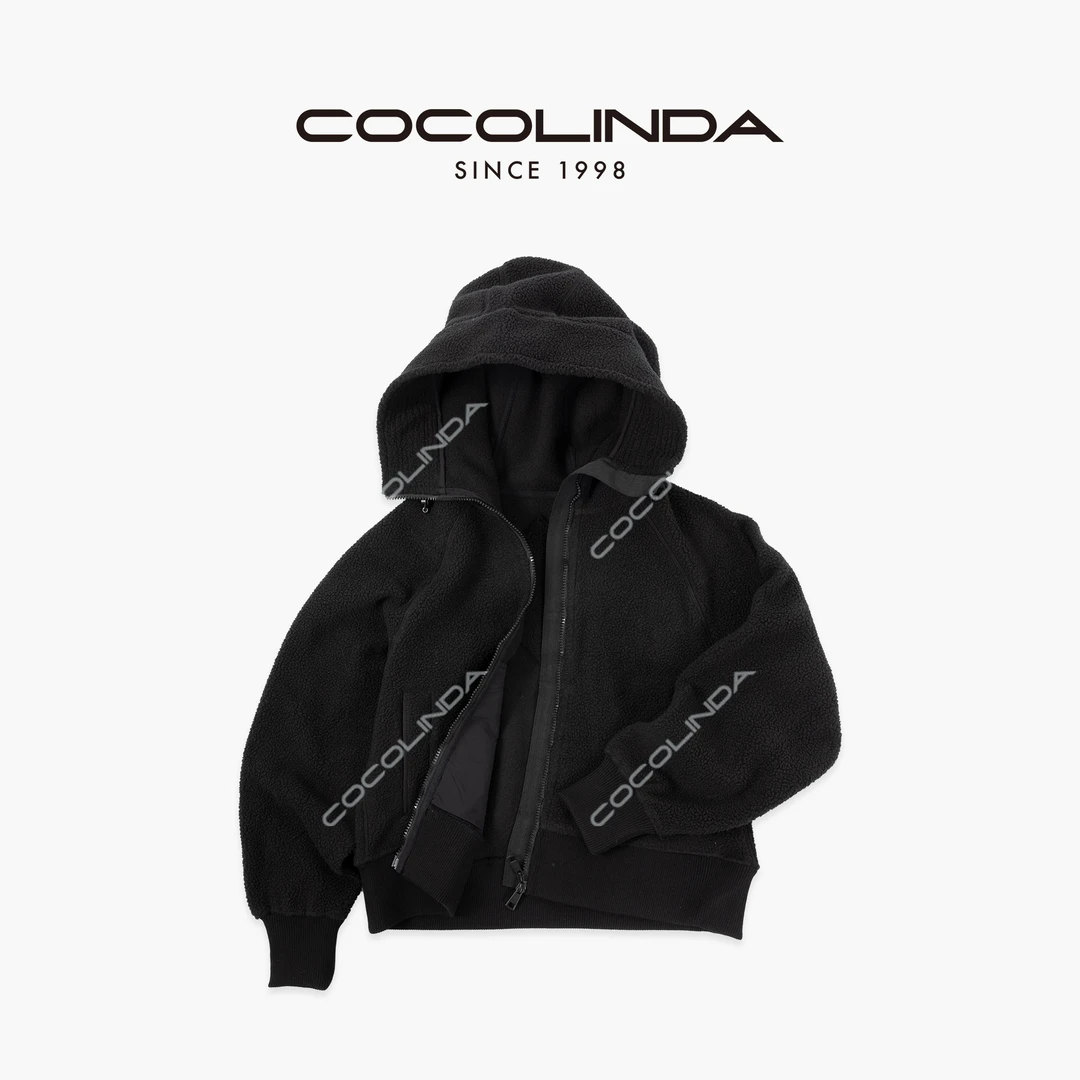 COCOLINDA| 摇粒绒男女CP户外老钱连帽保暖短款外套