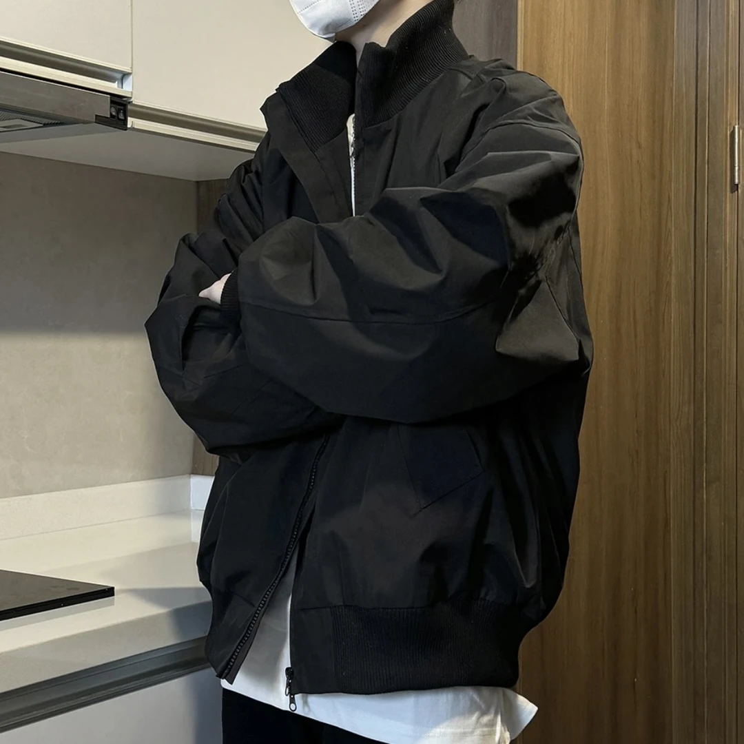 斌子同款飞行员行政夹克男春季百搭休闲外套立领短款潮流棒球服