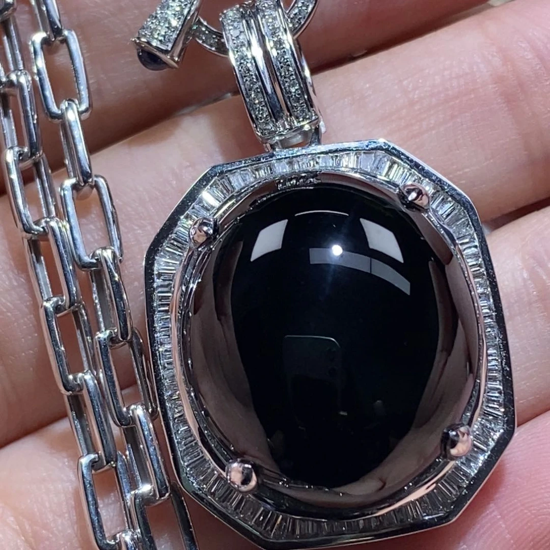 套链18K金镶嵌翡翠～****?