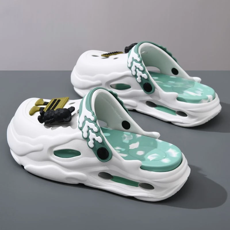 洞洞鞋男款2025新款夏季厚底耐磨外穿潮款网红爆款高颜值包头拖鞋