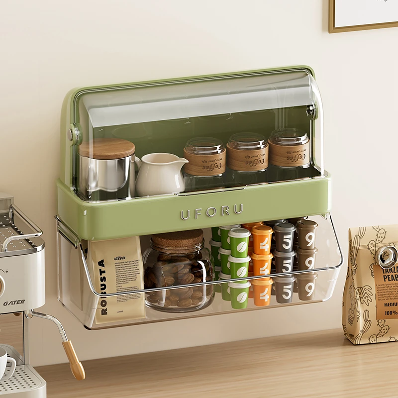 橱明星茶包壁挂收纳盒咖啡液收纳盒抽屉分格茶水间大容量储物杯架
