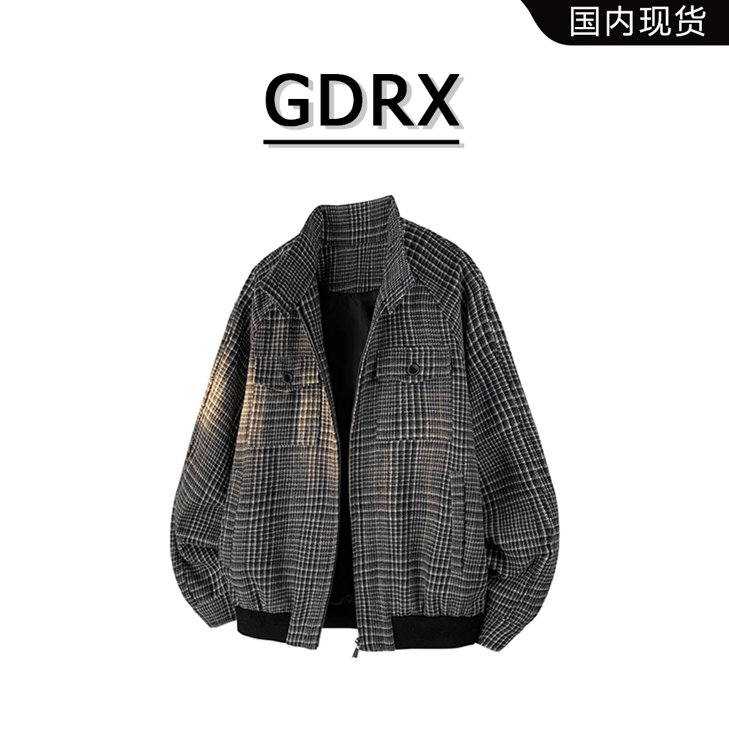 GDRX美式小香风工装长袖男士夹克2025秋季新款复古宽松上衣外套