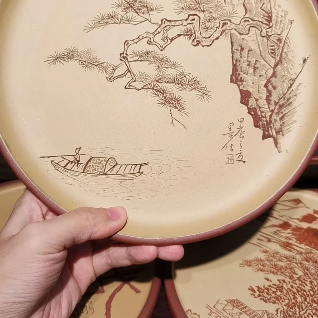 聽***鬆紫砂花盆干泡台松划船