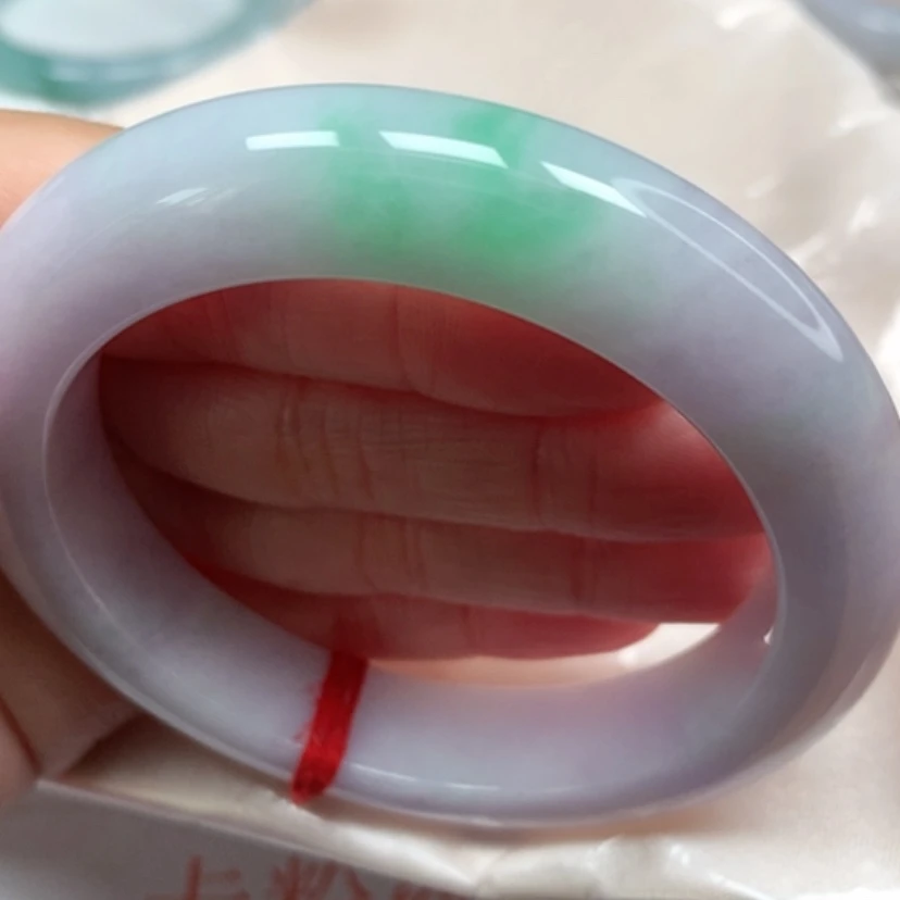 【闪购商品】翡翠手镯未镶嵌冰胶阳绿春彩厚装手镯5657圈26号