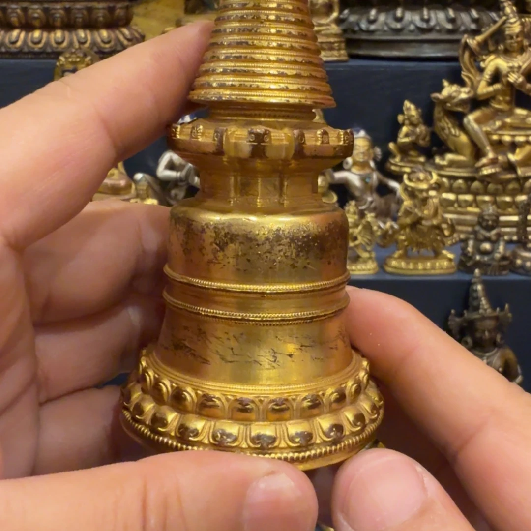 鎏金 噶当塔造像 精美